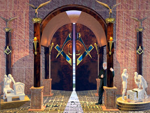 McKim beside Masonic Portal