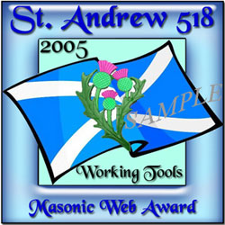 St. Andrew 518 "Working Tools" Masonic Web Award
